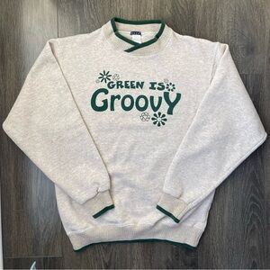 ‘GREEN IS GROOVY’ Crewneck Sweater
